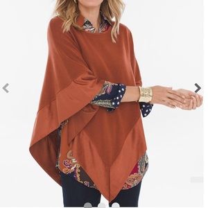Chicos burnt orange poncho size S/M